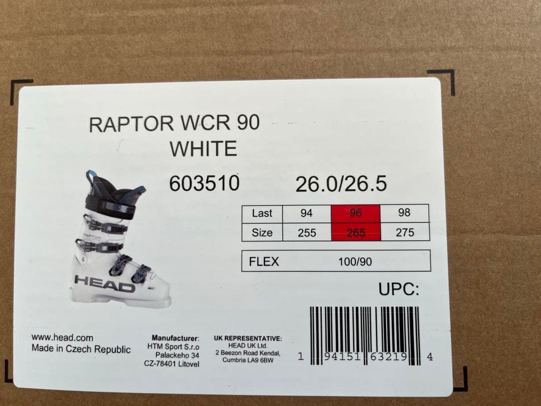 最終値下げ！新品未使用HEAD RAPTOR WCR 90 26.0/26.5