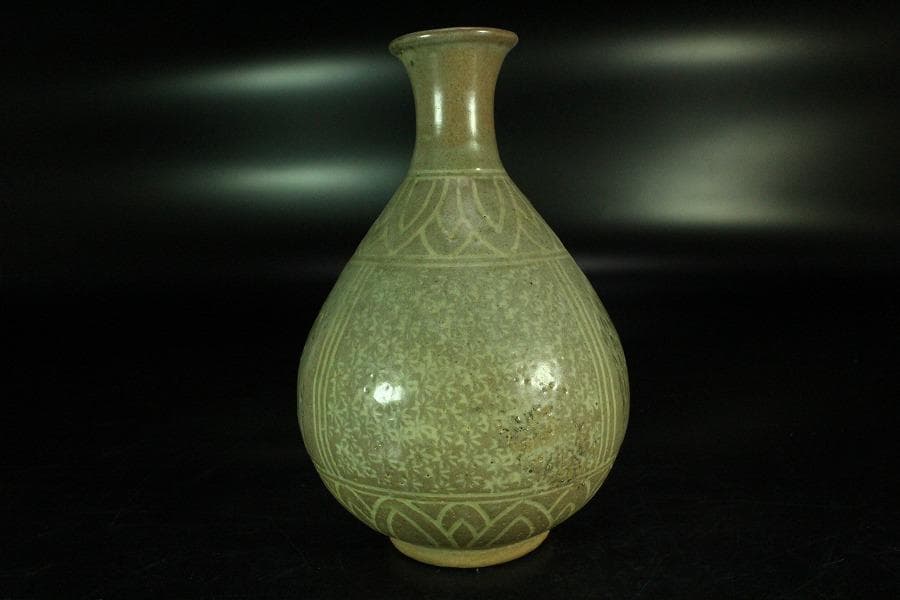 高麗美術 李朝 柳模様 徳利(K-A826)