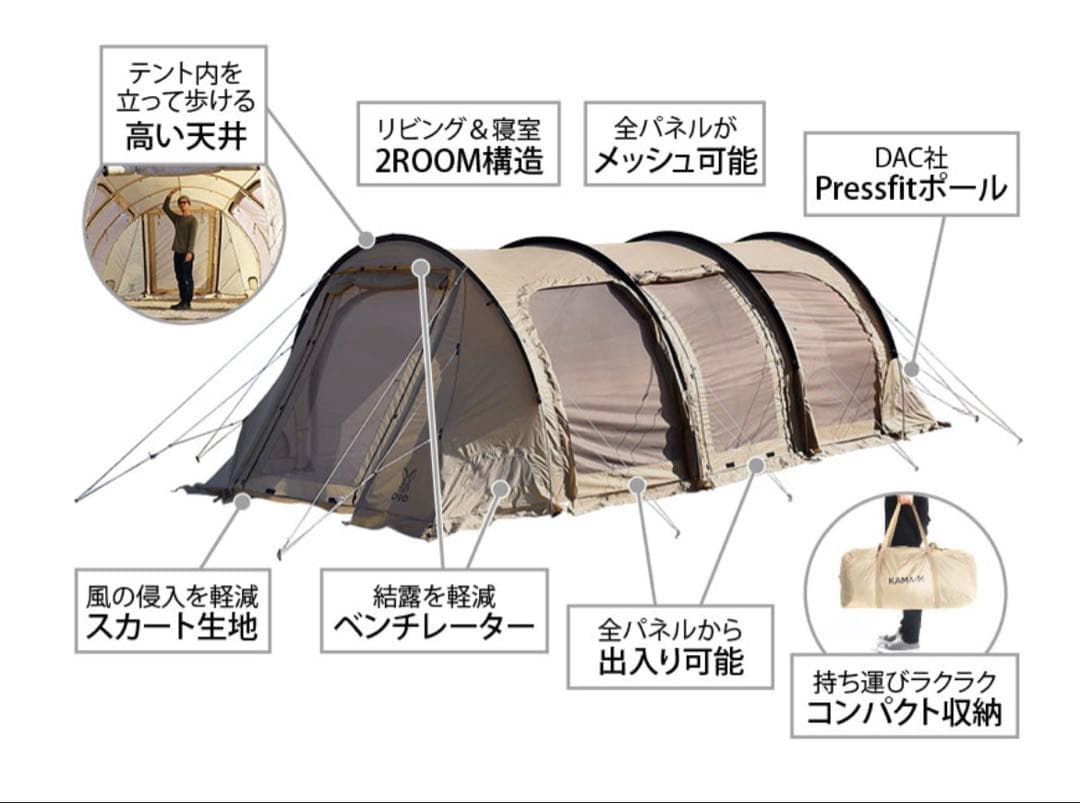 【美品】dodチーカマセット　カマボコテント3M チーズタープM
