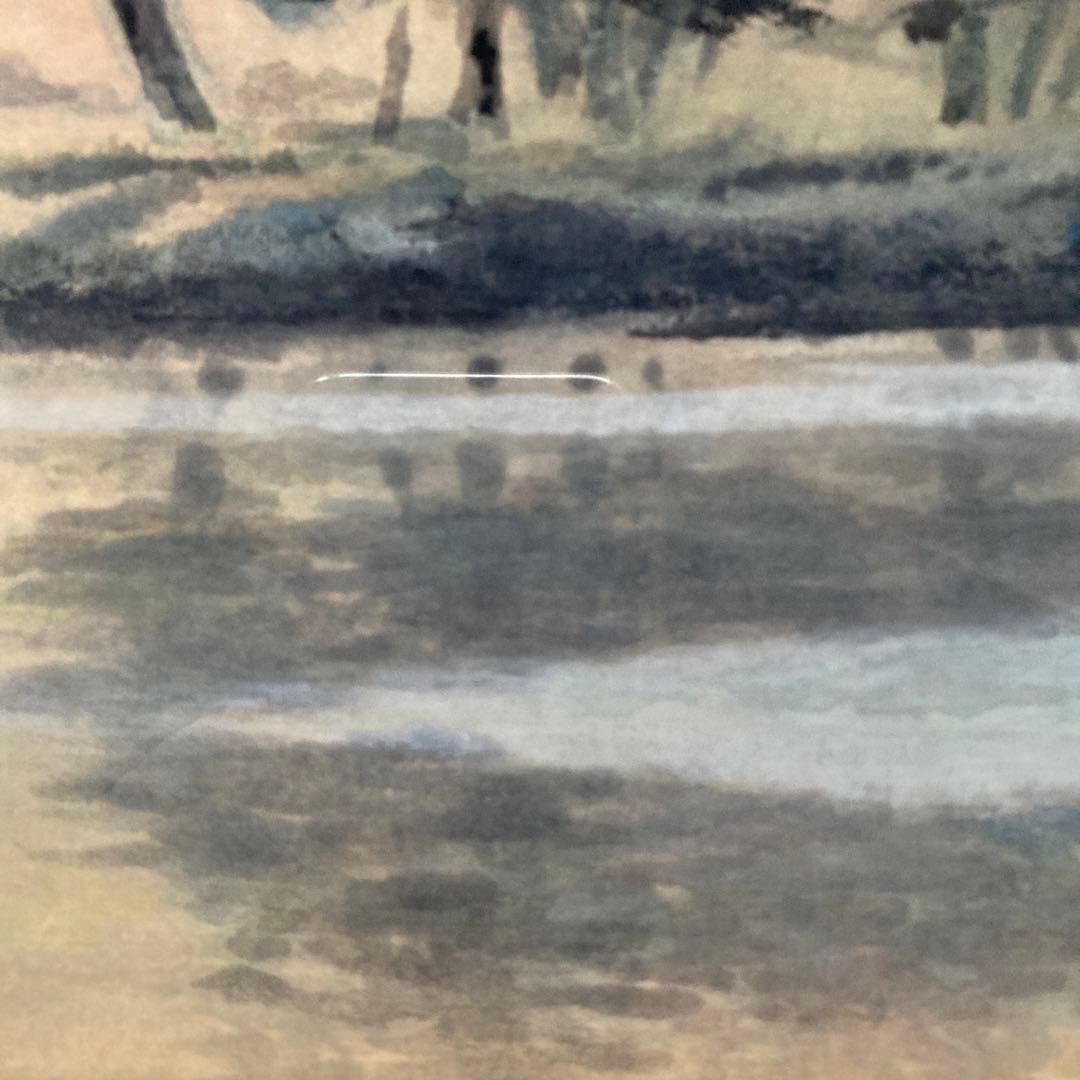 日本画 作者不詳(印あり) 風景画　額縁57×64絵37×44cm