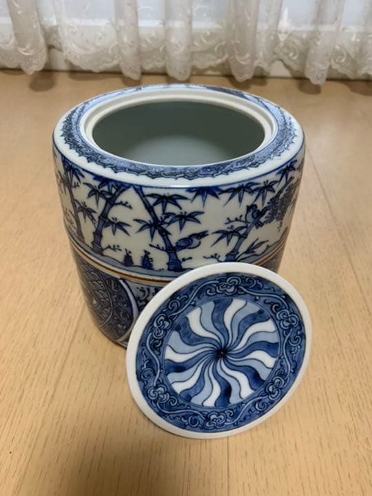 茶道具　曽根幸風作　染付棯瑞祥 水指