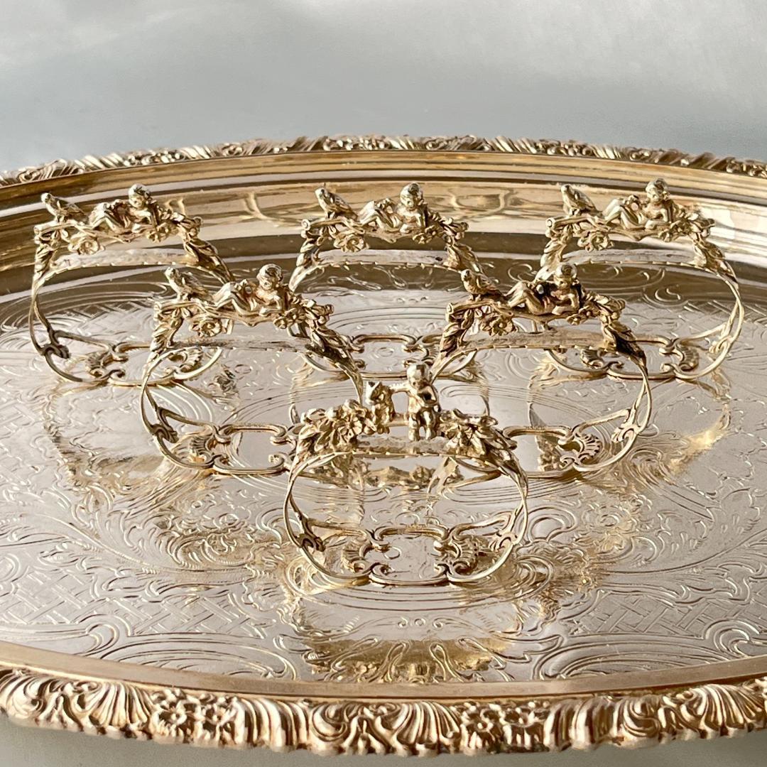 【ALBO】 天使と鳥 / 天童とリスのナプキンリング　6個【純銀】