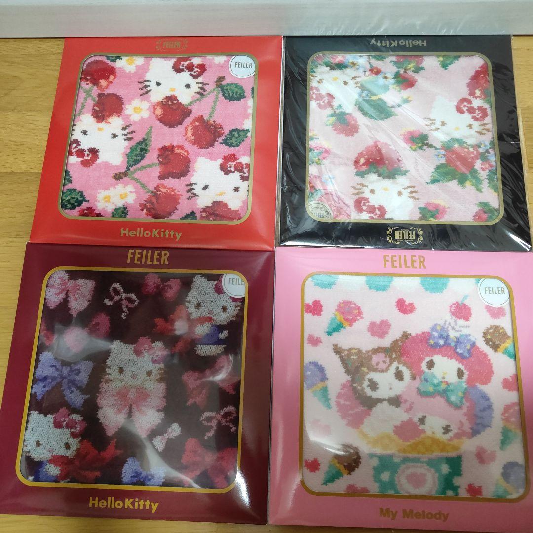 FEILER ハローキティ タオルハンカチ　マイメロディ　4枚セット　フェイラー
