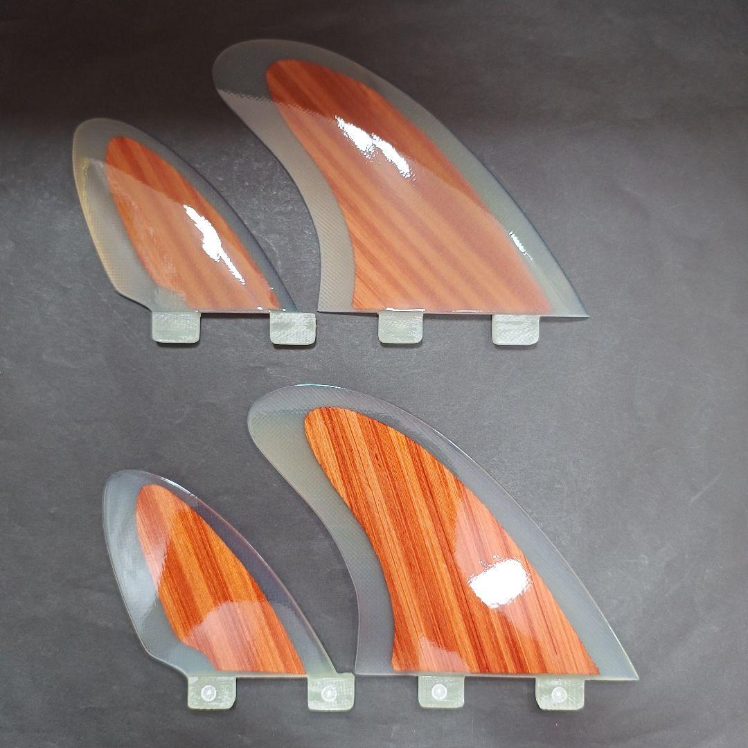 ウッドコア　クワッドフィン　ダークウッド　FCS対応 フィン