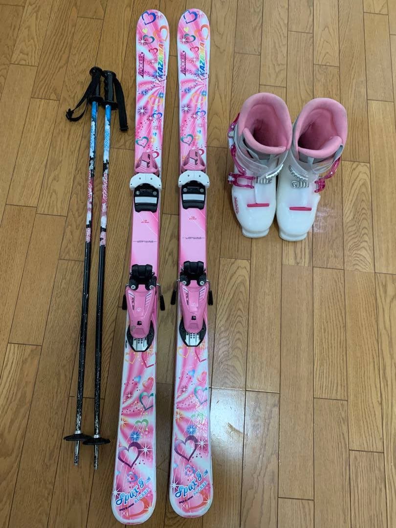 スキー３点セット 126cmスキー板 ブーツ ストック