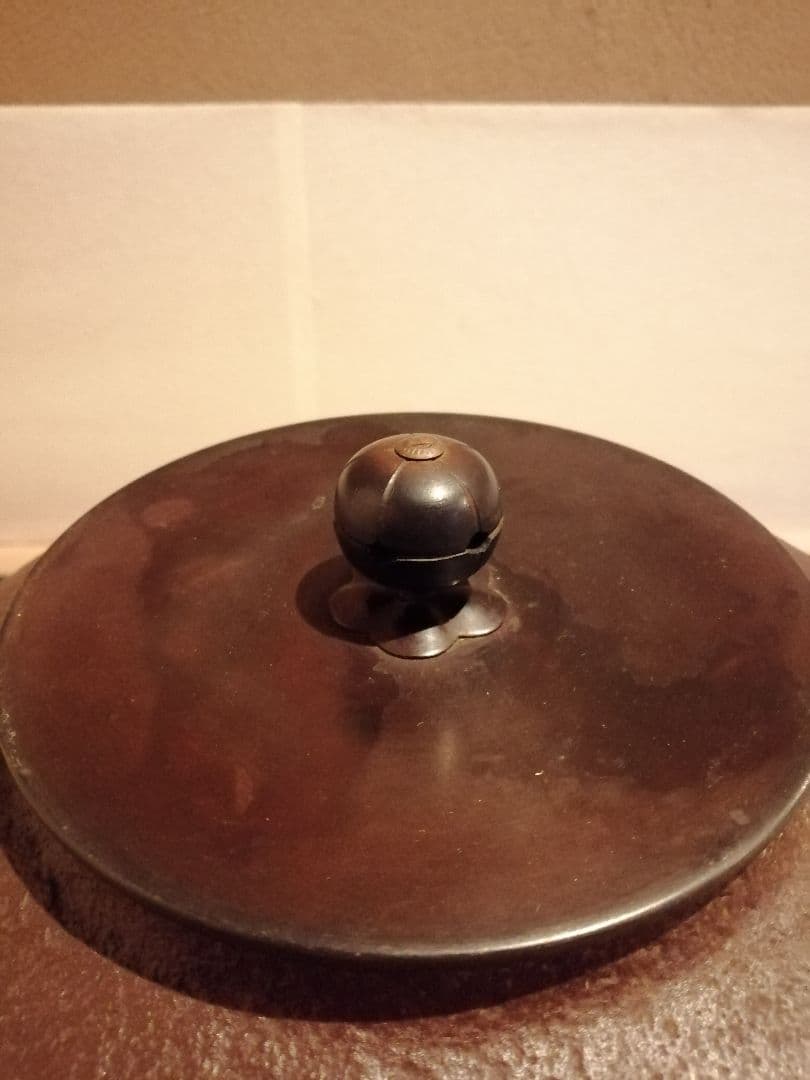 【茶事具】釜師浄清　千鳥地紋尻張釜　茶釜　釜397