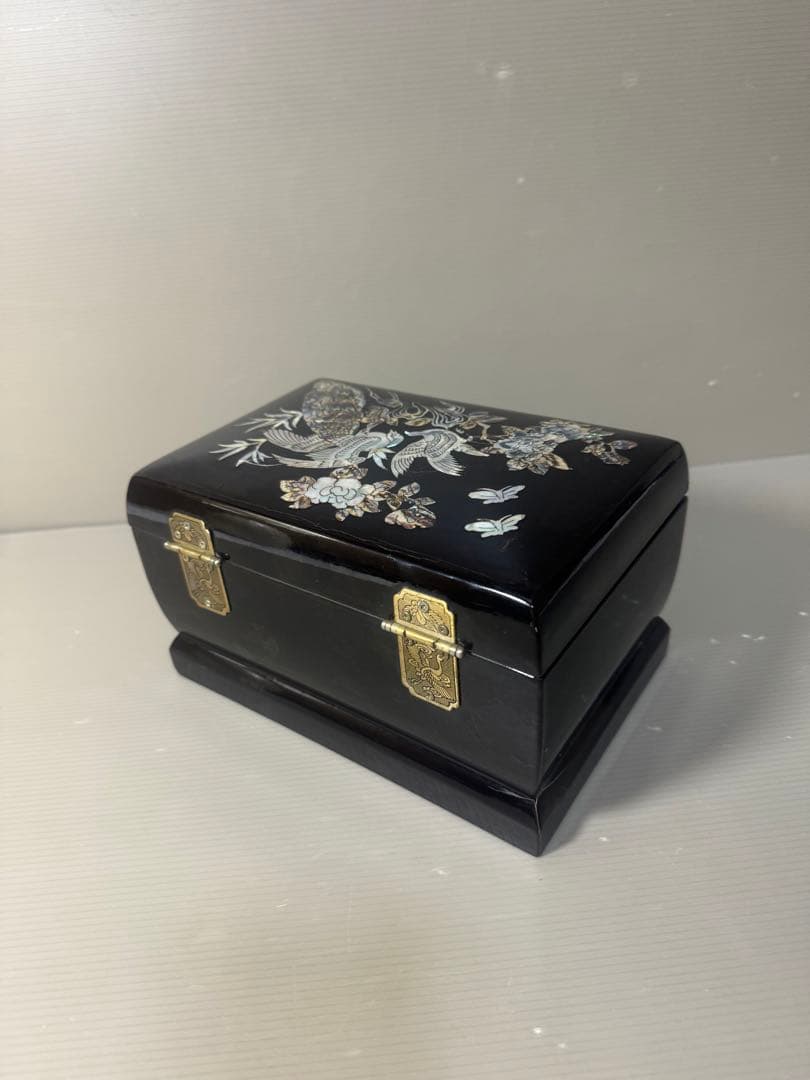 2565 螺鈿細工 花鳥　宝石箱 小物入れ 漆器 アクセサリーケース