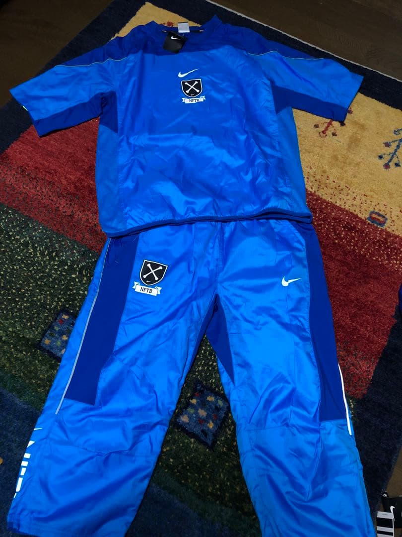 nftbナイキ7分丈ナイロンジャケットパンツセットLピステサッカーフットサル