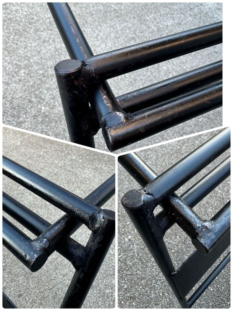 アイアン工房　アイアンテーブル　(太板)収納バック付