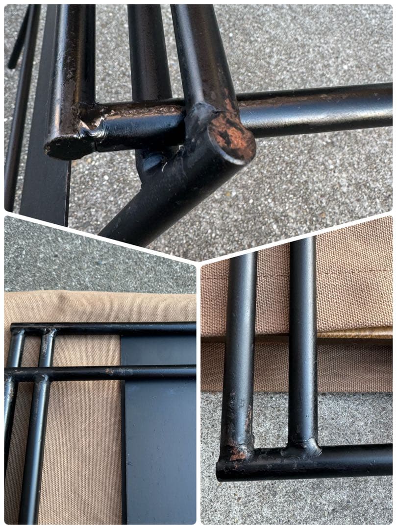 アイアン工房　アイアンテーブル　(太板)収納バック付