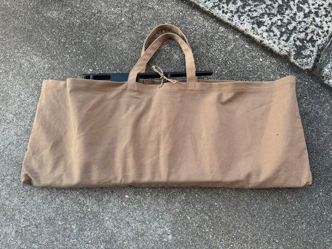 アイアン工房　アイアンテーブル　(太板)収納バック付