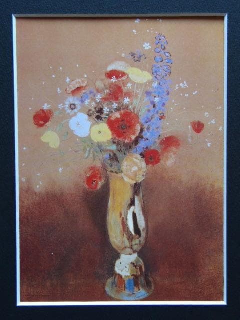 オディロン・ルドン、「首長の花瓶の野の花」、希少な画集画、 新品高級額装付、巨匠