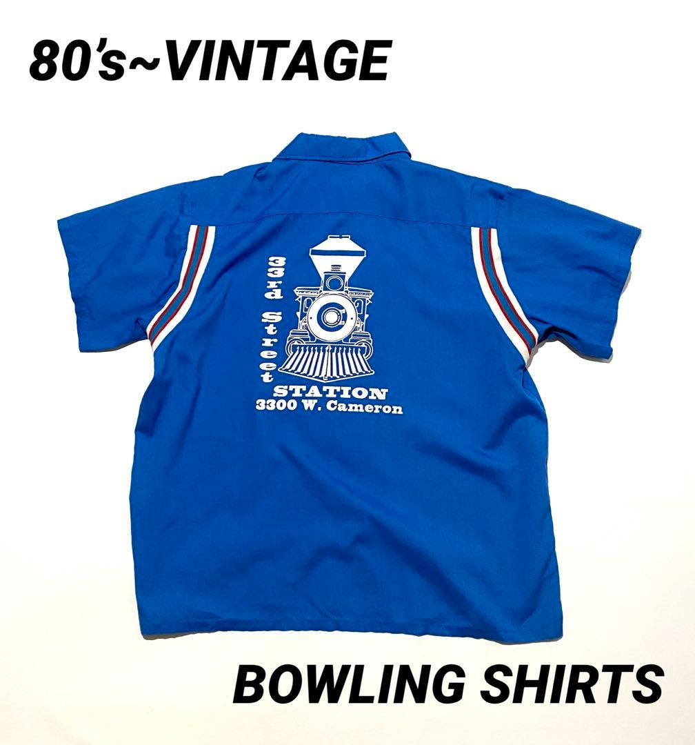 80’s~ビンテージ HILTON? ボウリングシャツ ユニフォーム プリント