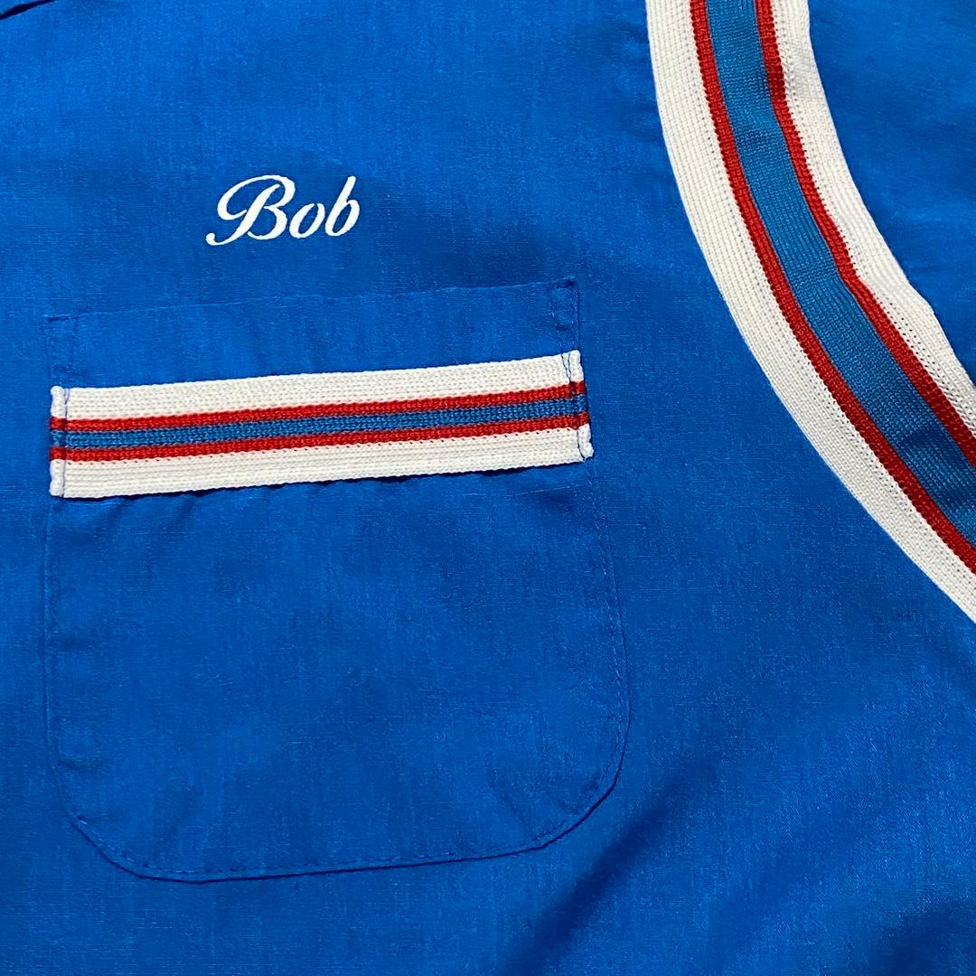 80’s~ビンテージ HILTON? ボウリングシャツ ユニフォーム プリント