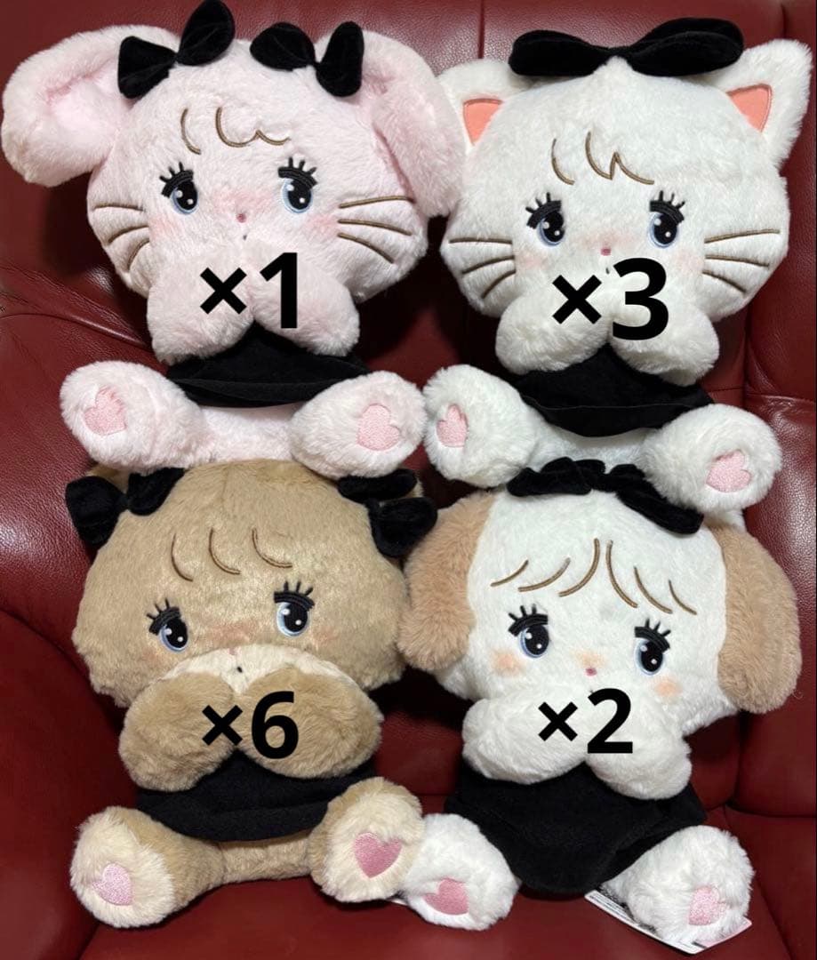 mikko characters BLACK RIBBON BIG ぬいぐるみ