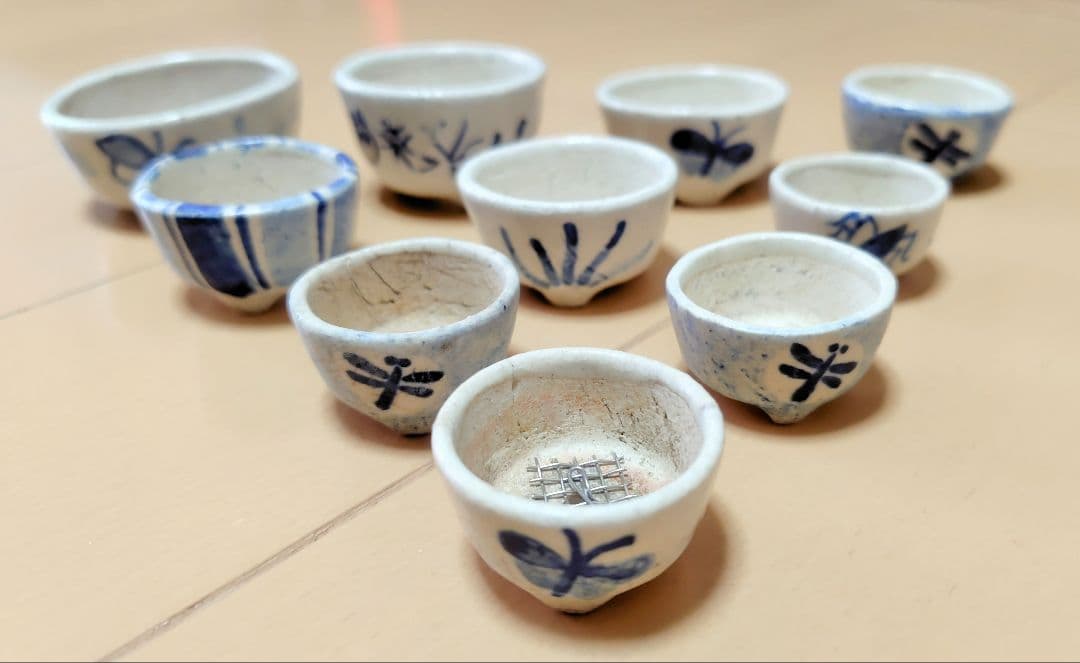 【松本松石、松山】ミニ盆栽鉢10個セット