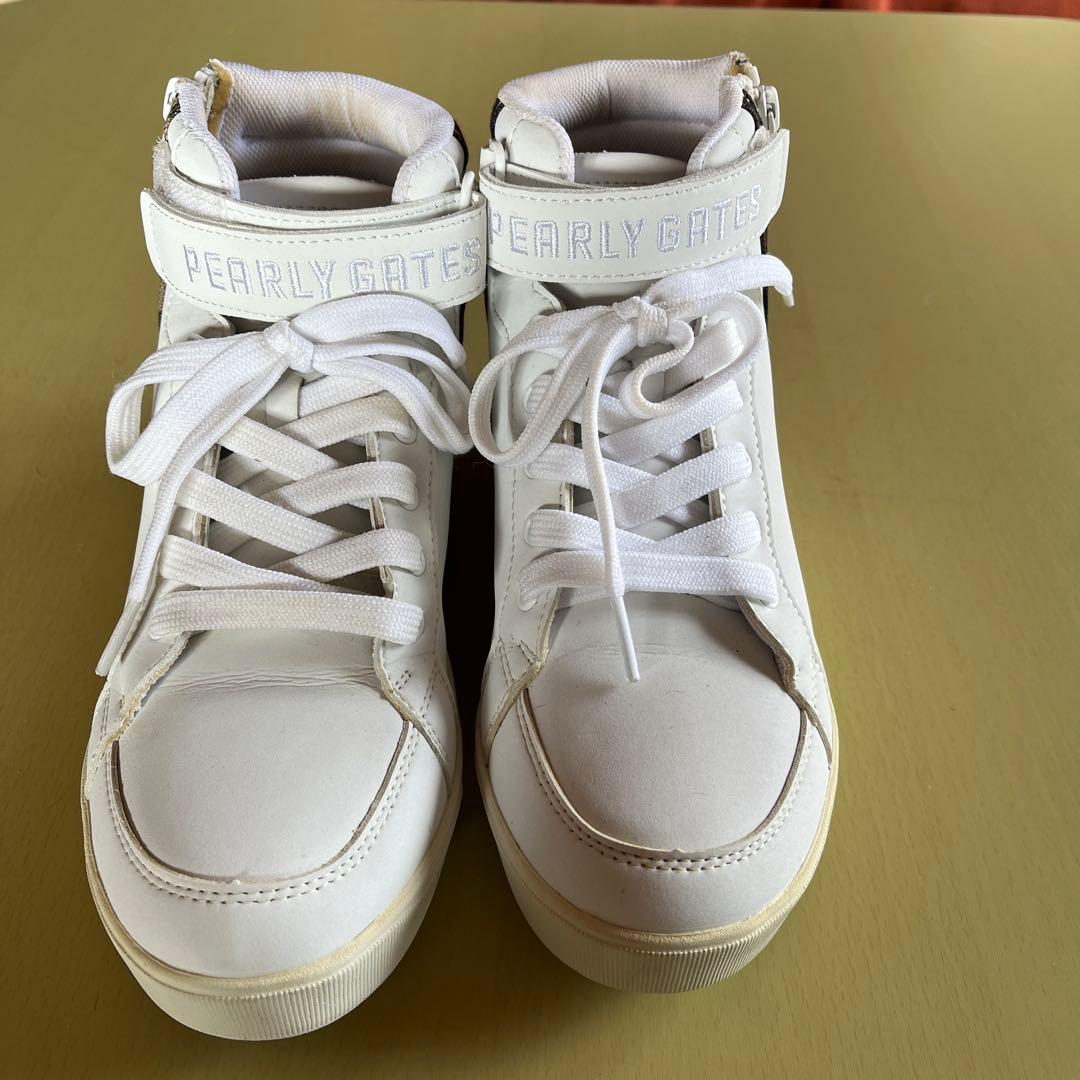 PEARLY GATES ハイカットスニーカー ホワイト/カモフラージュ
