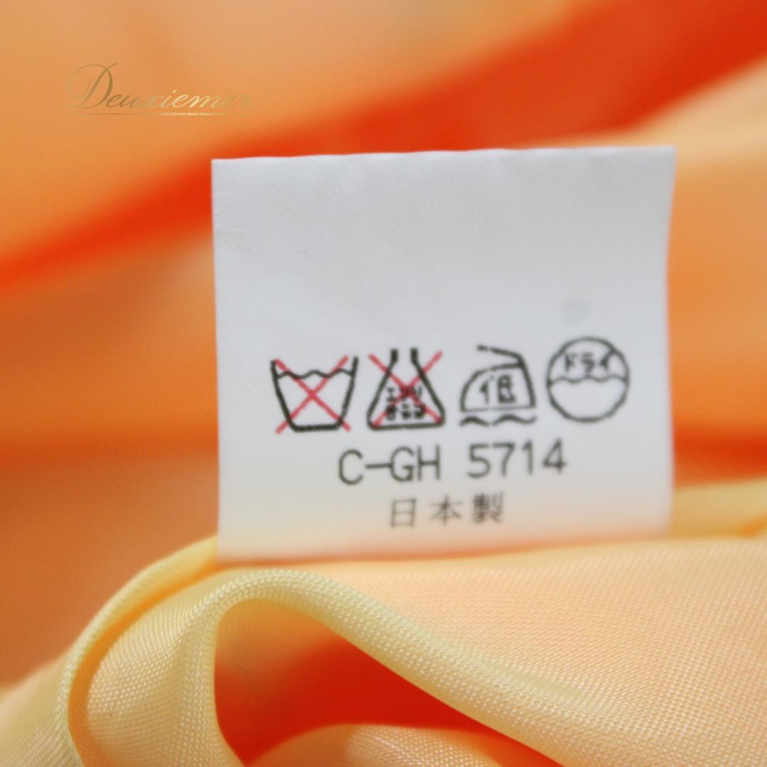 【日本製社交ダンス衣装】ワンピース ドレス オレンジ ラインストーン Mサイズ