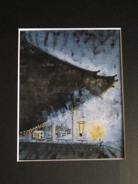 飯田史朗、【御水取り】、希少な額装用画集より、新品額装付、状態良好