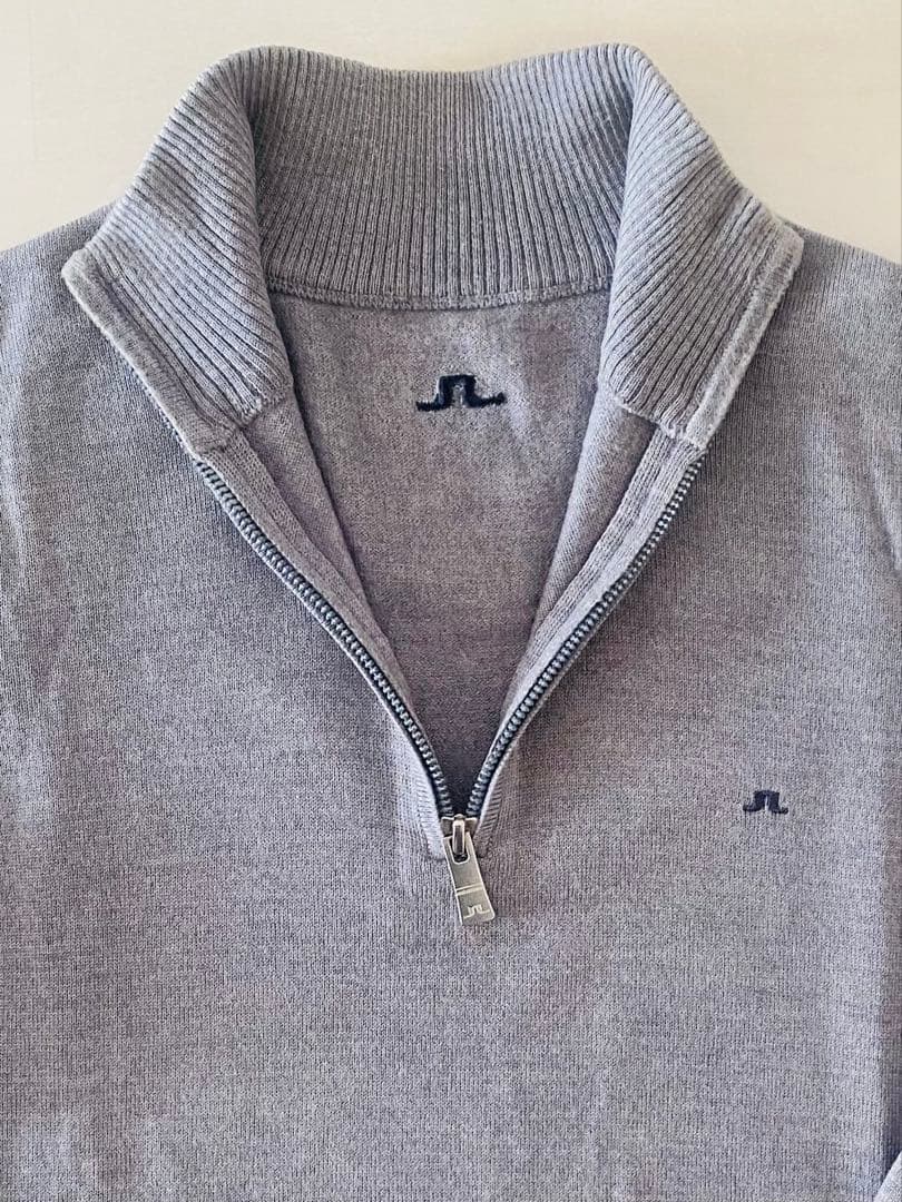 美品★ J.リンドバーグ モックネック ジップアップ セーター
