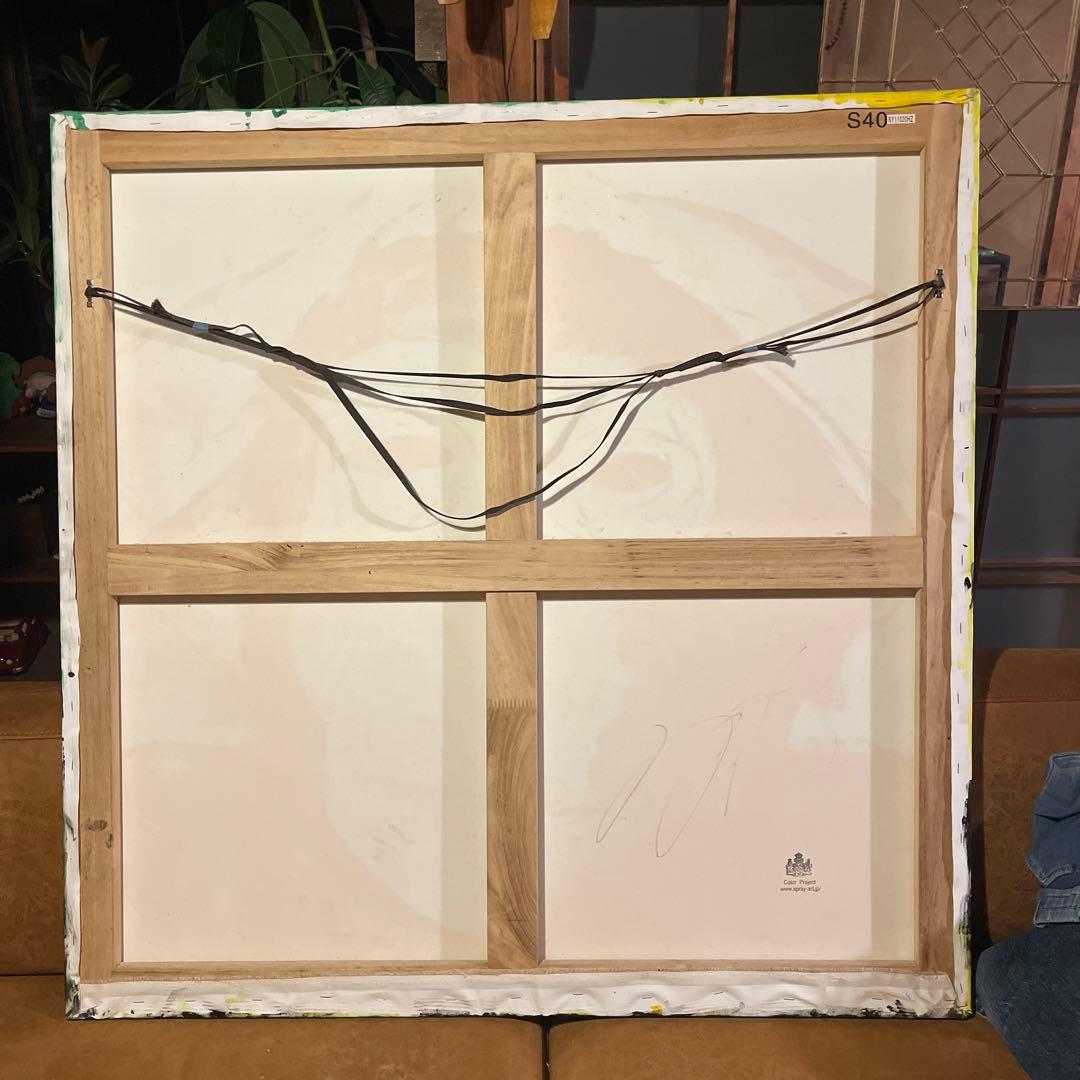 TOMOYA原画100×100cm スプレーアート/チンパンジー抽象肖像画一点物