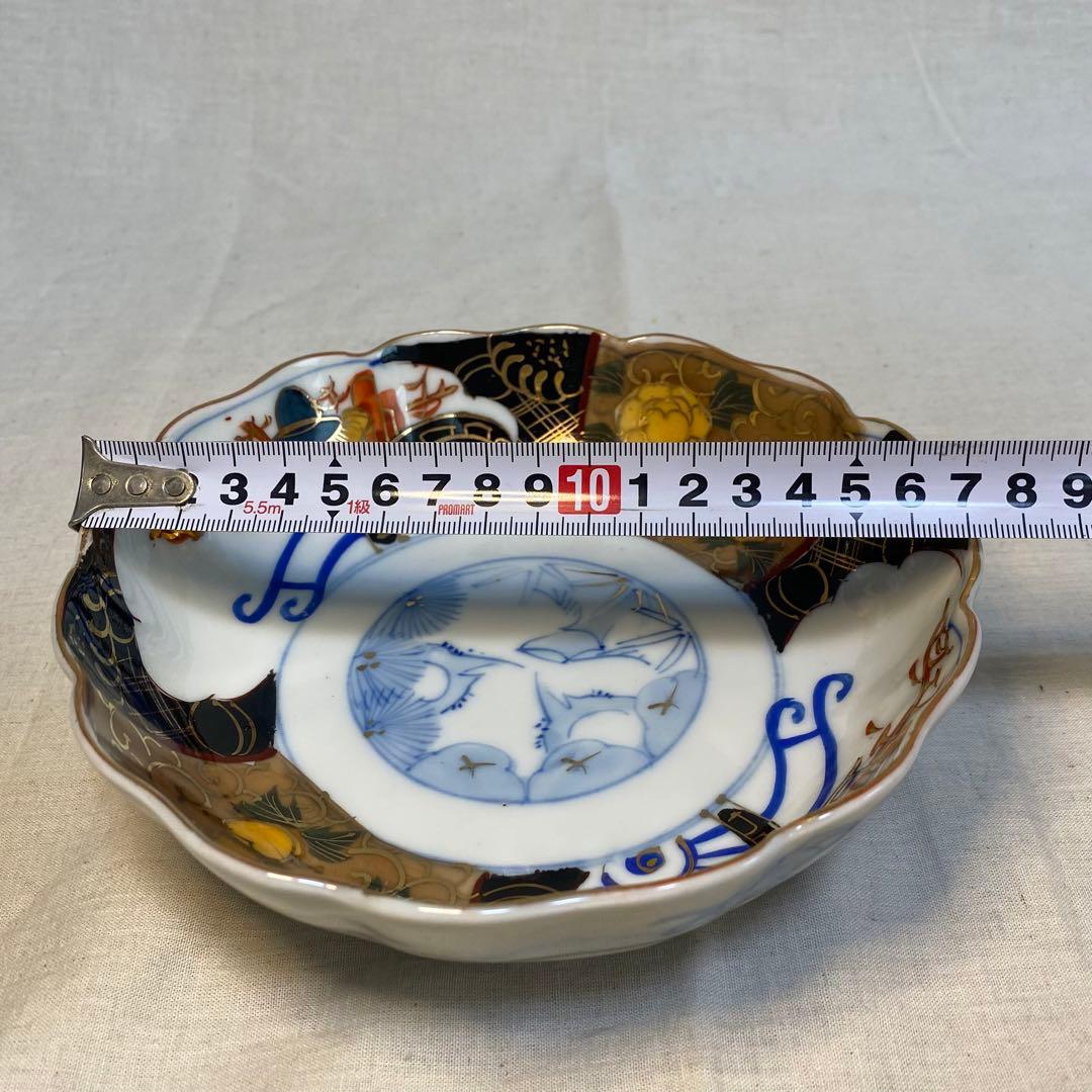 大聖寺伊万里　伊万里　古伊万里　なます皿　色絵　金襴手　松竹梅　花の図　2客