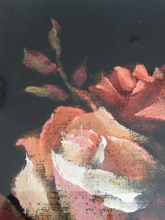 油絵 納屋修平 真作 バラ