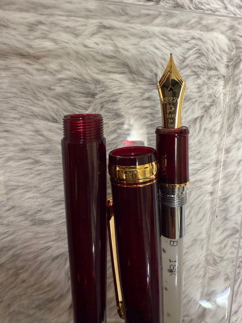 PLATINUM 14 K #3776 赤 万年筆