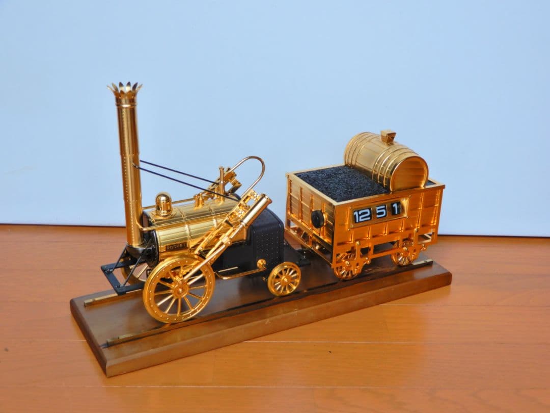 【昭和レトロ 希少】ロバート・スチーブンソン ロケット号 デジタルクロック搭載