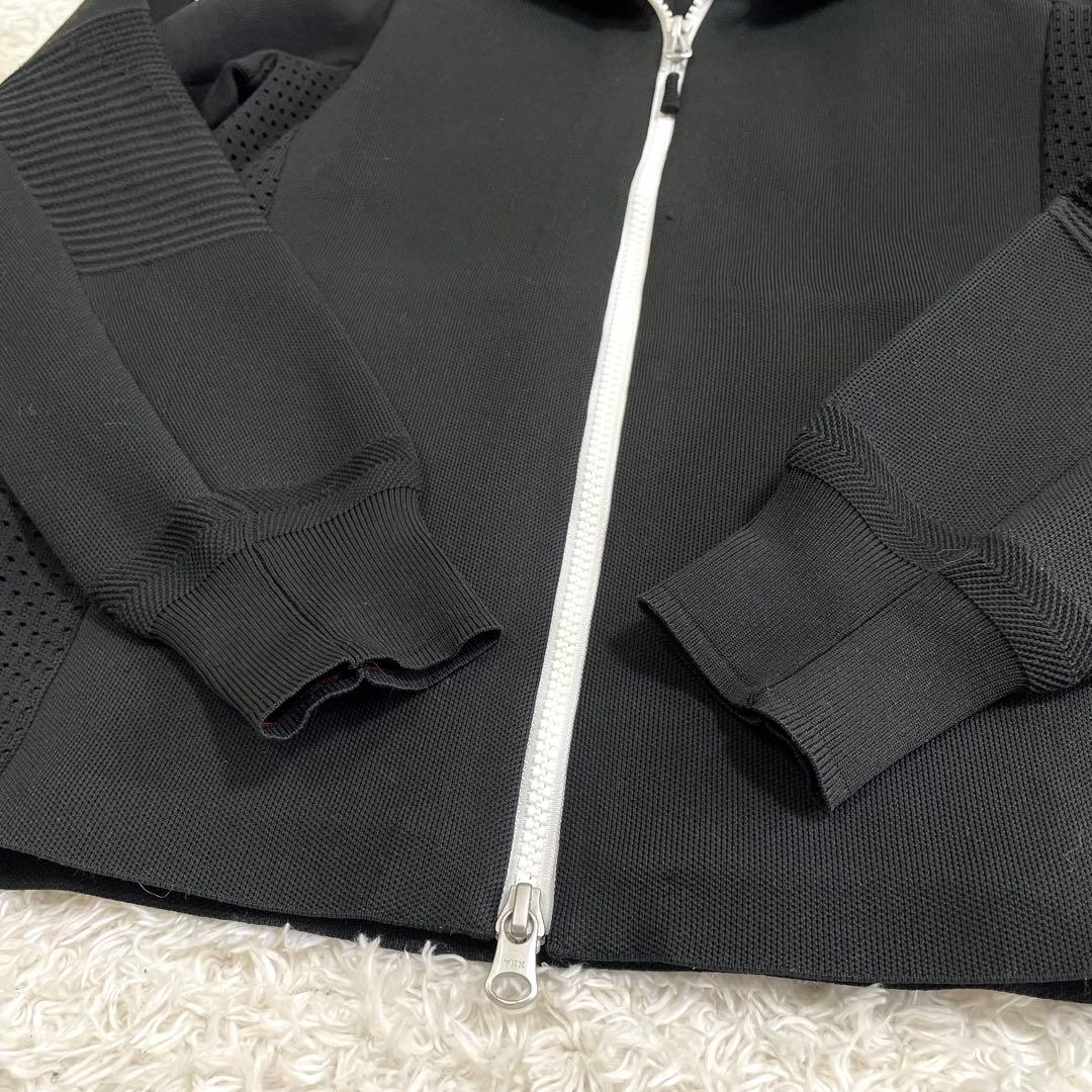 未使用級 ブリーフィングゴルフ ニットパーカー バックロゴ S レディース 黒