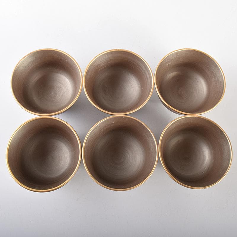 煎茶道具　萬古焼　森伊呂久作　すすり茶碗　蓋茶碗　六客　共箱　M　R5145B