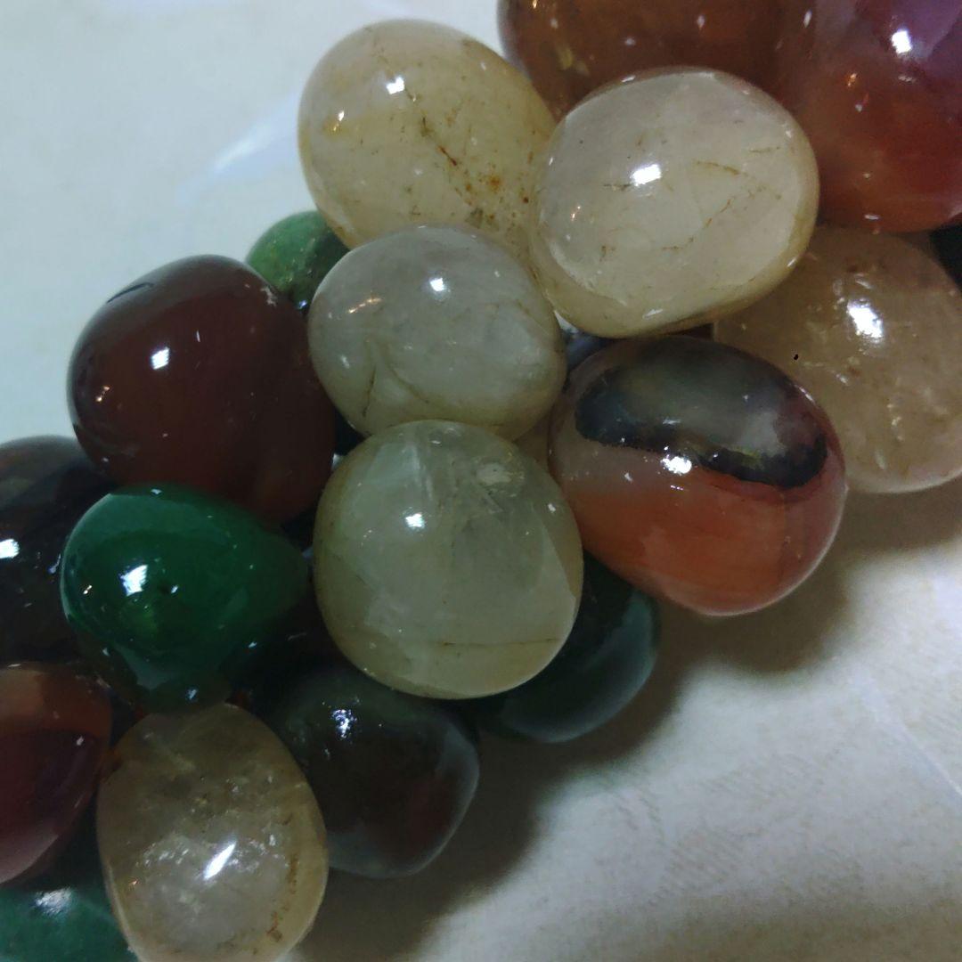 中国美術　玉石葡萄　ぶどう彫刻　玉石 置物　観賞石　インテリア　天然石　ミ10