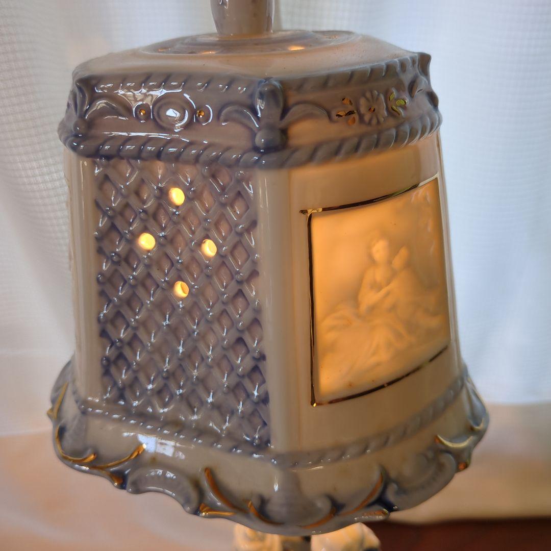 更に値下げ！アンティーク　ロココスタイル 陶器製ランプ 男女フィギュア付き