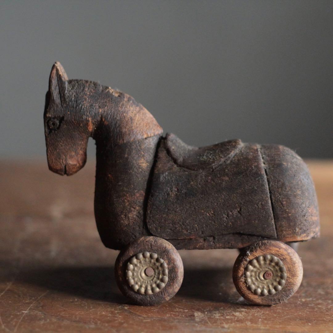 古い 木の 馬 古道具 アンティーク オブジェ ブロカント