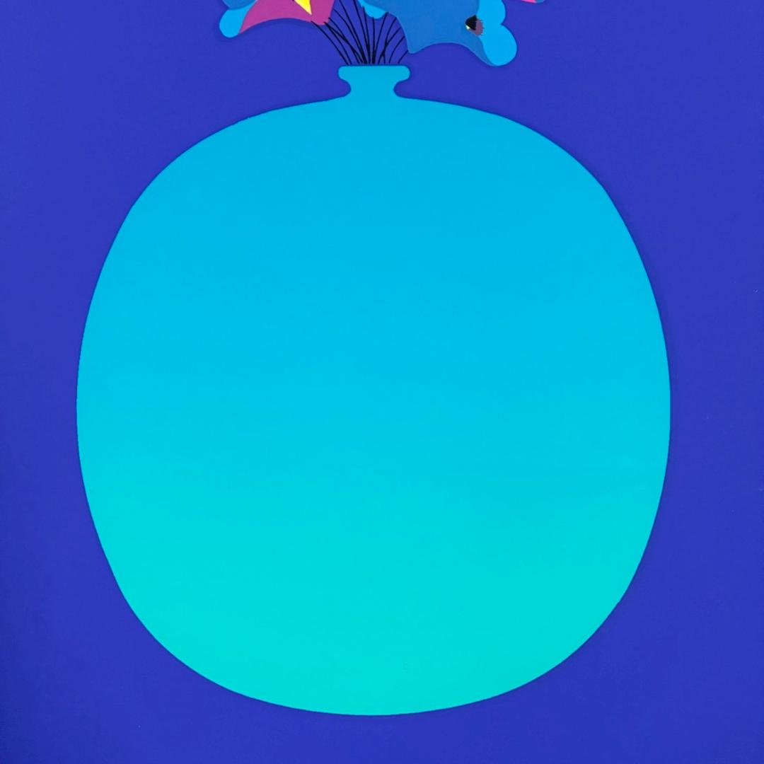 国武久巳「花」シルクスクリーン 直筆サイン入り 額装 グラフィックデザイナー