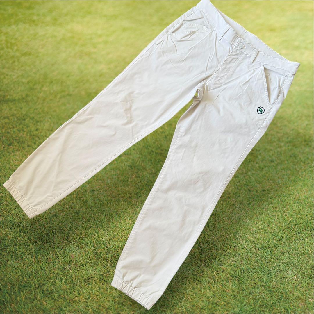 パーリーゲイツ　ジョガーパンツ　L〜XL相当 白　ホワイト　ストレッチ素材　5