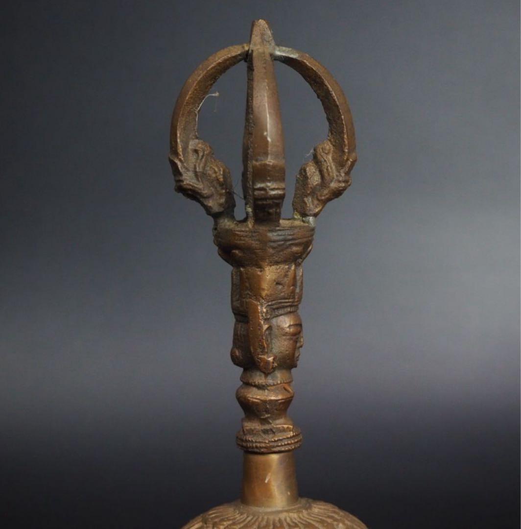 送料無料　密教法具 古銅五鈷杵金剛鈴　高さ20ｃｍ　仏教美術