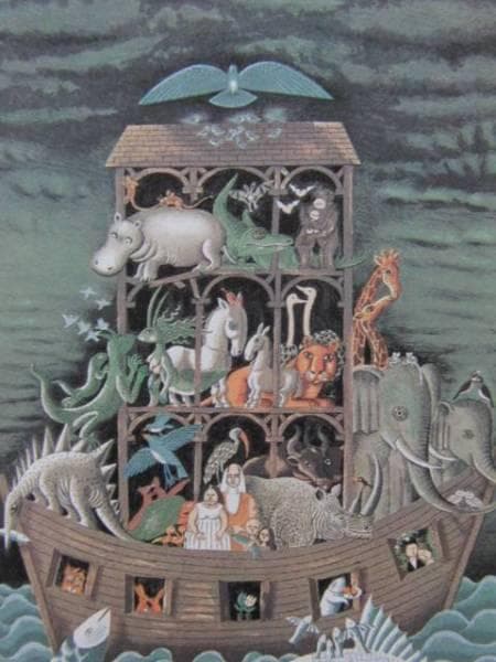 レイモン・ペイネ、【ノアの方舟】、希少な画集より、新品高級額・額装付