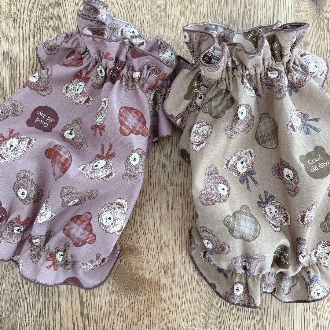 ハンドメイド　秋物SALE くまさん立ち襟バルーンチュニック