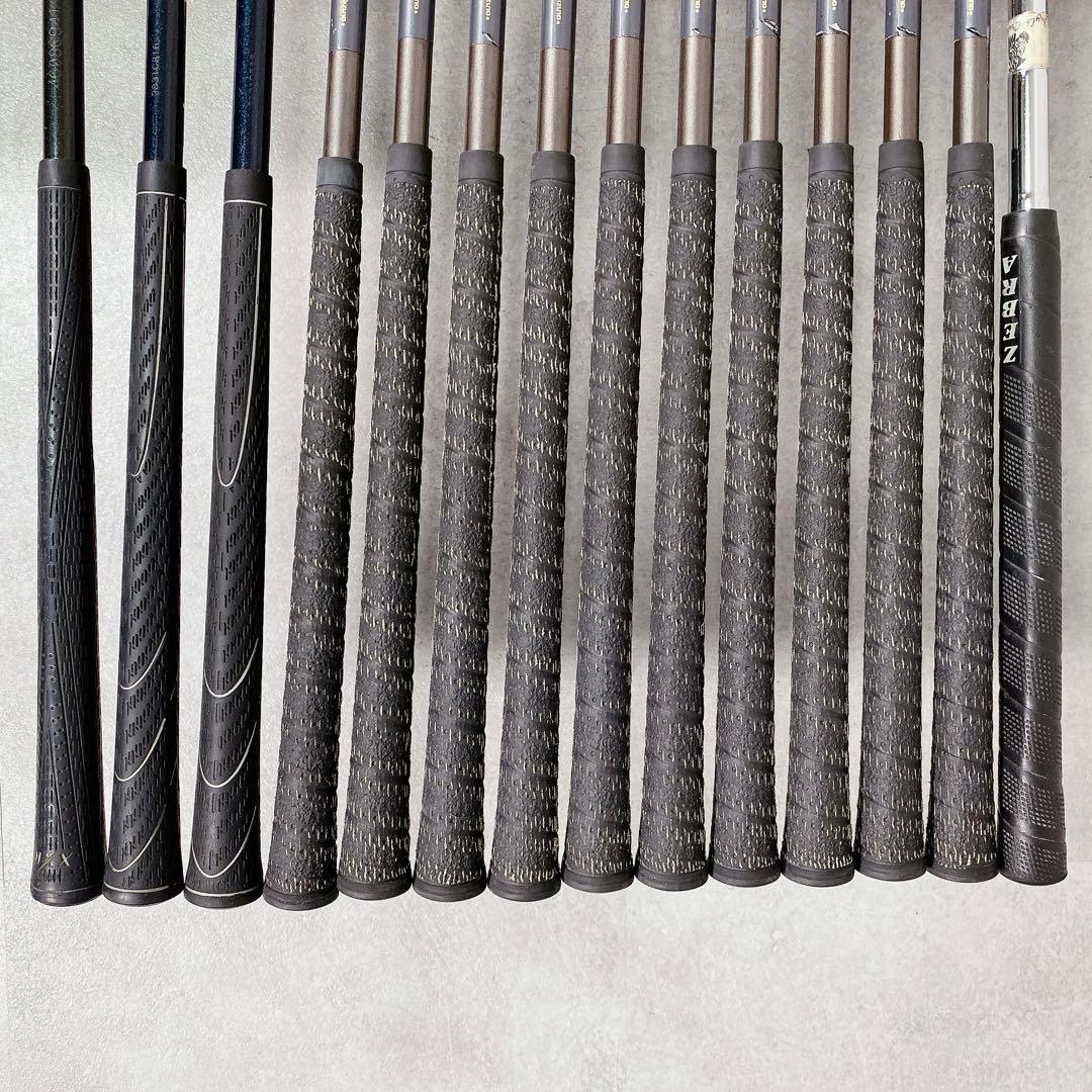 V894 ゼクシオ 他 ゴルフクラブ メンズ フルセット 黒 初心者 練習 R