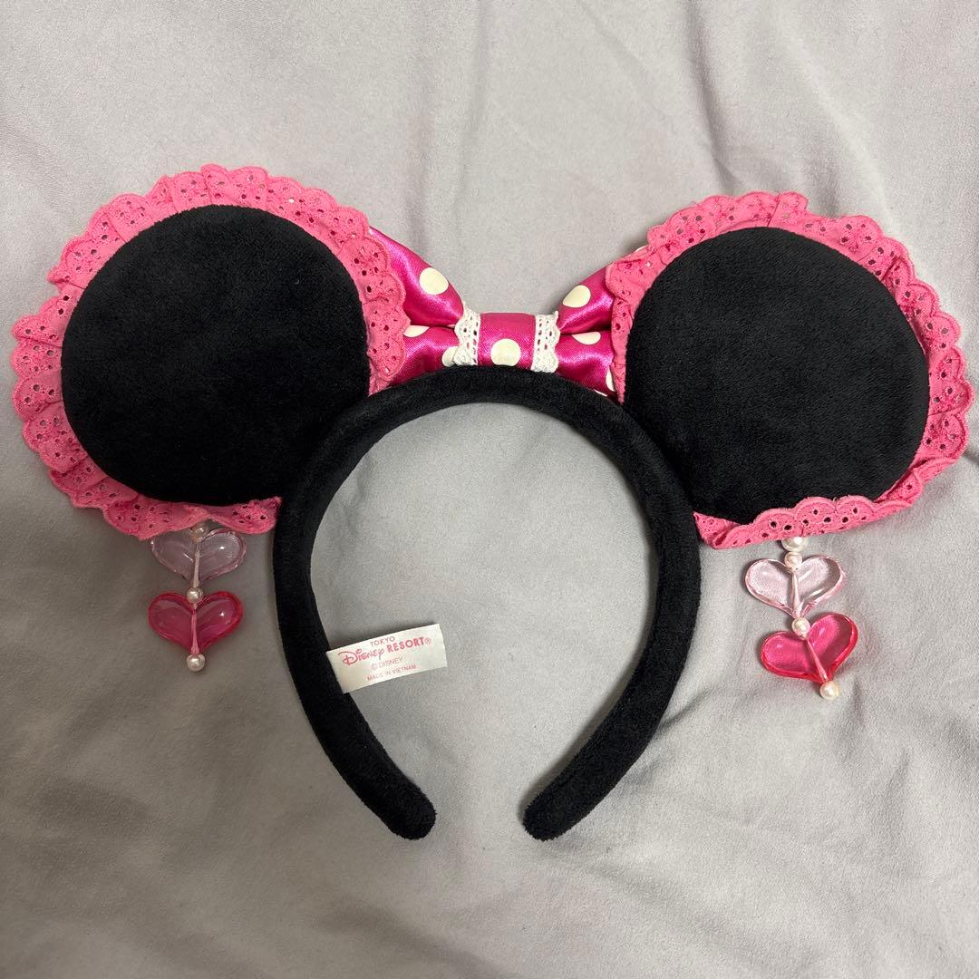 ミニー　カチューシャ　水玉　ピンク　ディズニー