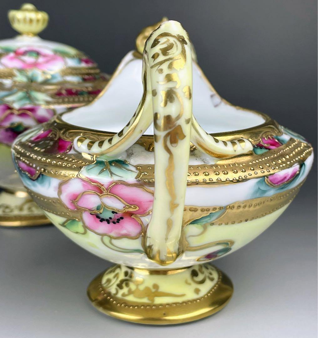 【希少】オールドノリタケ シュガーボウル クリーマー 金盛り アールヌーボー