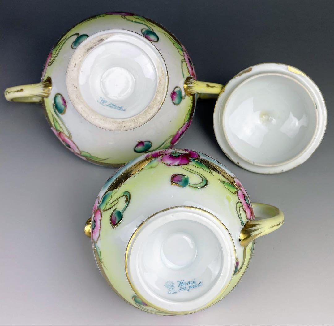 【希少】オールドノリタケ シュガーボウル クリーマー 金盛り アールヌーボー