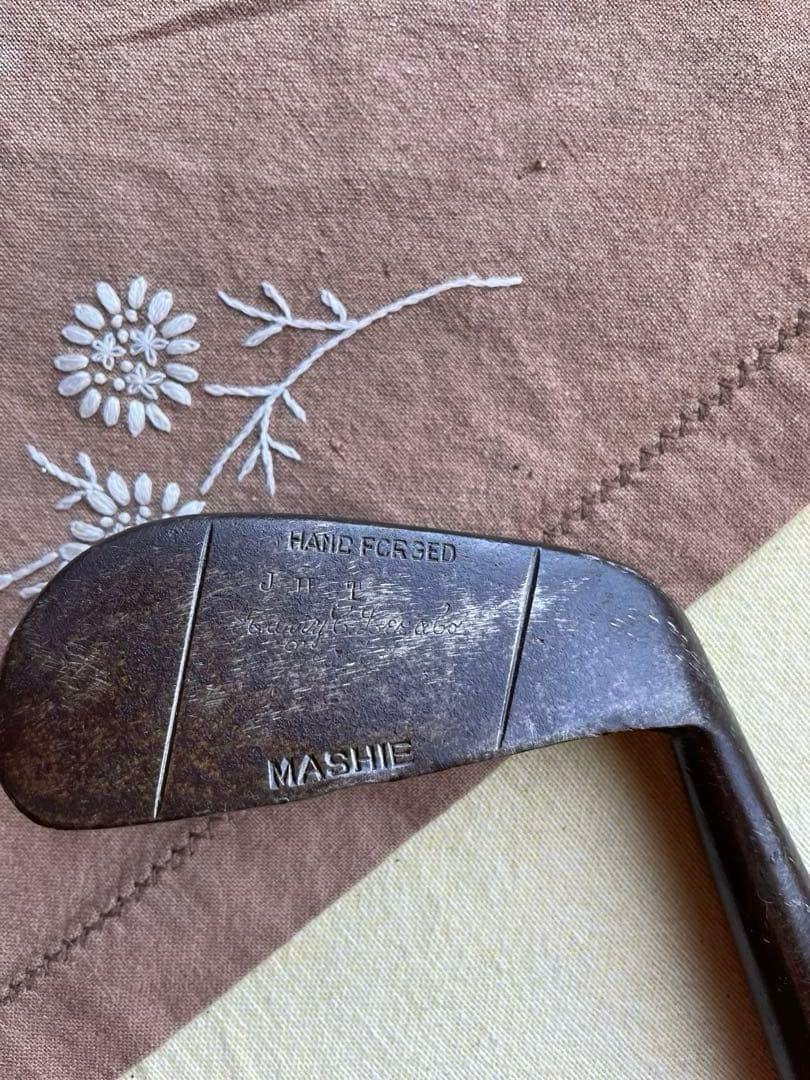 アンティーク　木製　ゴルフ　クラブ　ヒッコリー　アイアン　A　100年　アメリカ