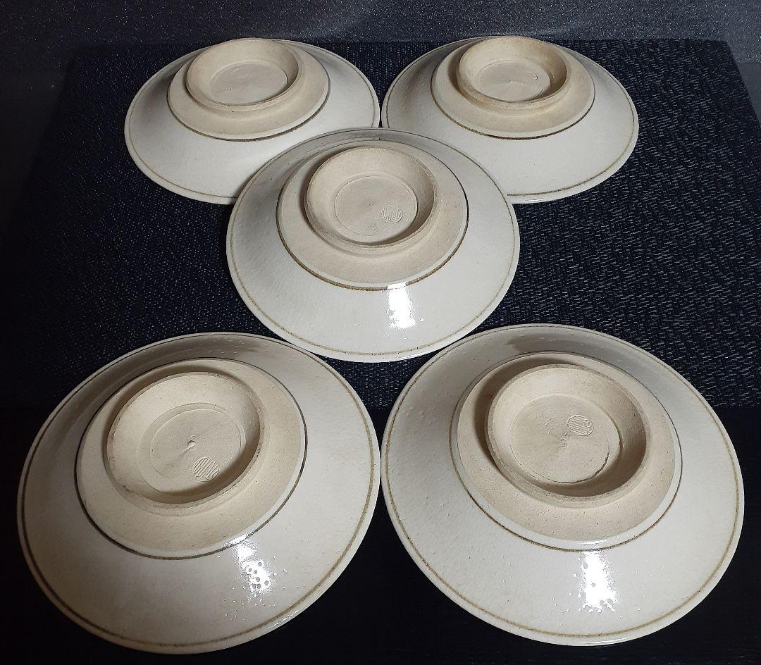 【真作保証❗️】【三代三浦竹泉】造　画　高麗　帆掛け舟に魚の図　皿　菓子皿　5客