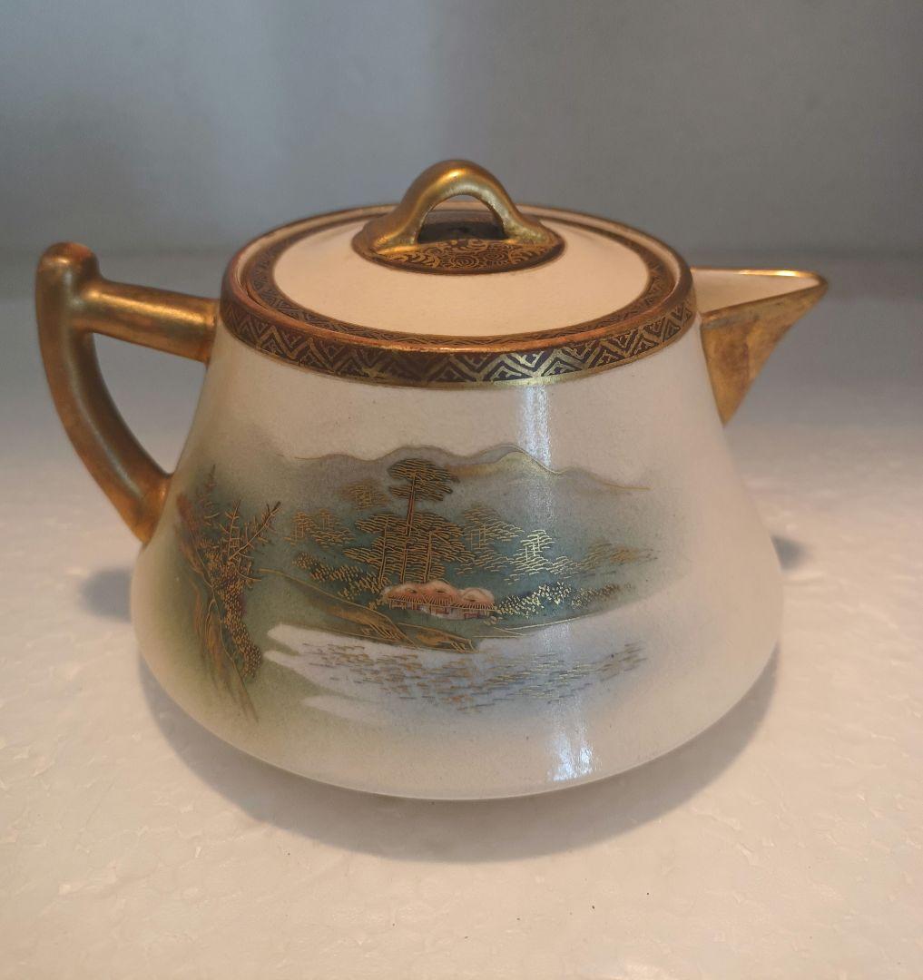 薩摩焼　神山　9点セット　カップ　ソーサー　ポット　クリーマー　シュガー