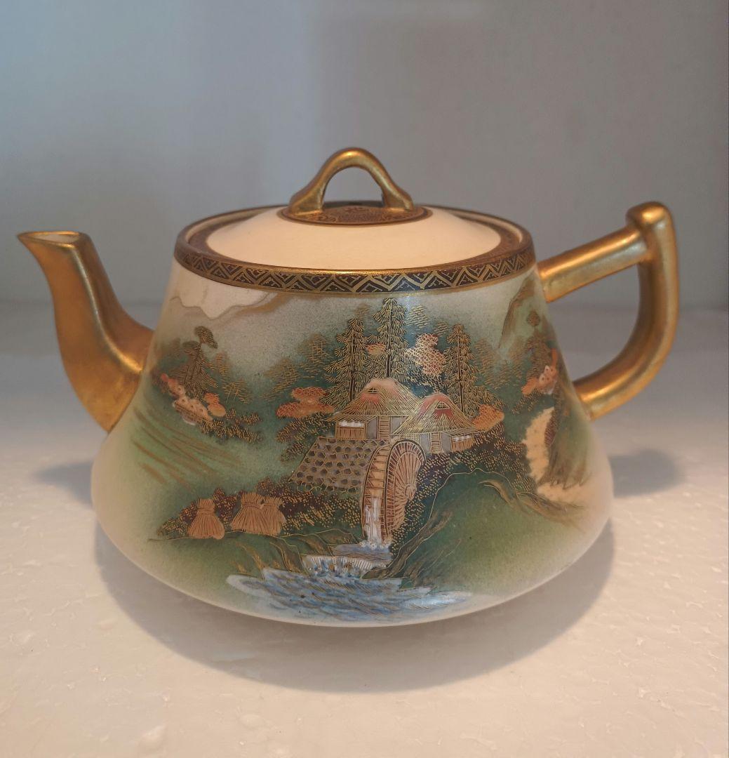 薩摩焼　神山　9点セット　カップ　ソーサー　ポット　クリーマー　シュガー