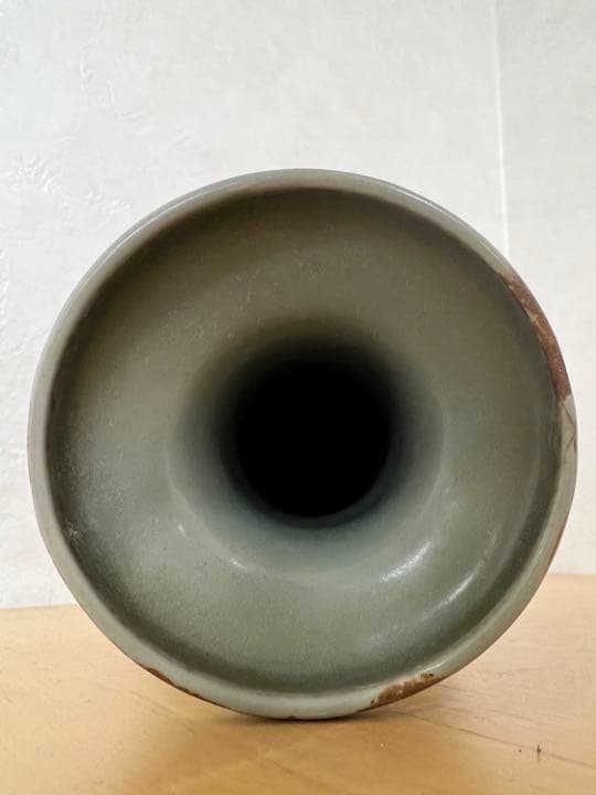 中国宋元竜泉窯刻花文龍耳瓶骨董唐物アンティーク古美術品コレクション江戸青磁