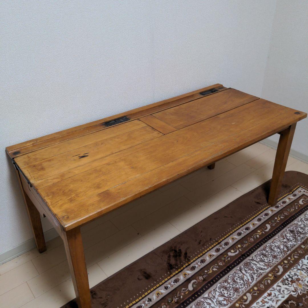 イギリスアンティーク　小学校の机　2人掛け　値引OK