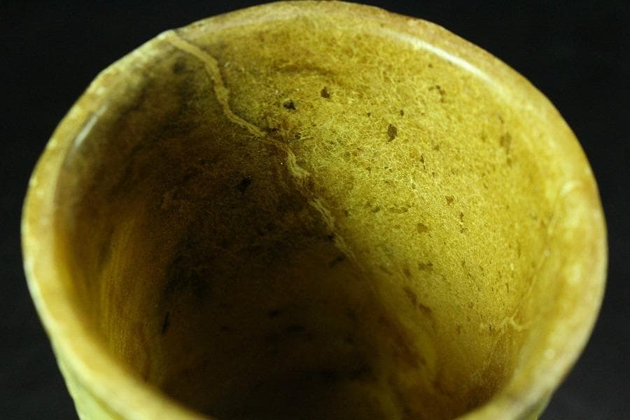 中国美術 砡石 刻 饕餮紋 杯 三件 コレクター蔵品(K-YC541)